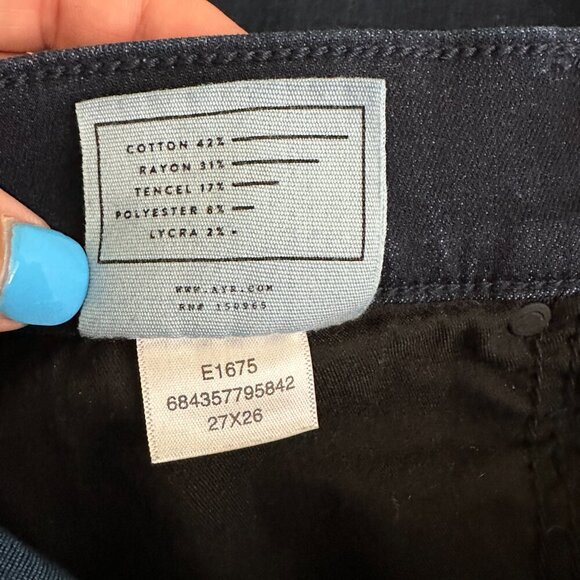 AYR The Hi-Rise Skinny Jeans Dark Blue Wash 27 x 26 #7950 - Picture 9 of 12